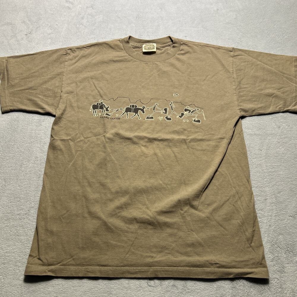 VTG 90s USA Grand Canyon Native Rock Art Shirt Ws XL Aztec Tribe Single Stitch